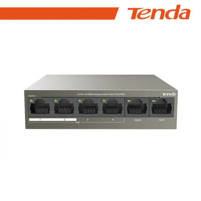 Switch PoE Desktop Tenda TEF1106P-4-63W 6 Porte 10/100