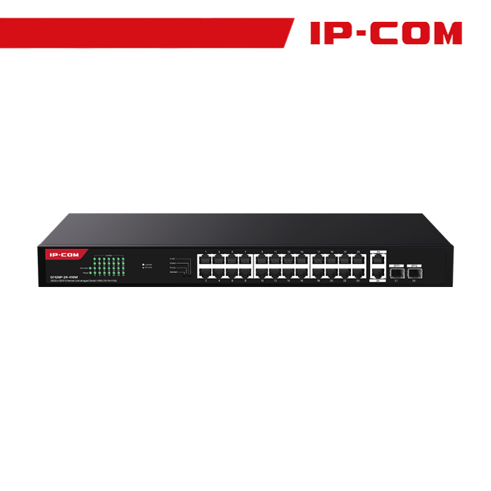 Switch PoE Gigabit Unmanaged IP-COM G1128P-24-410W 24 Porte