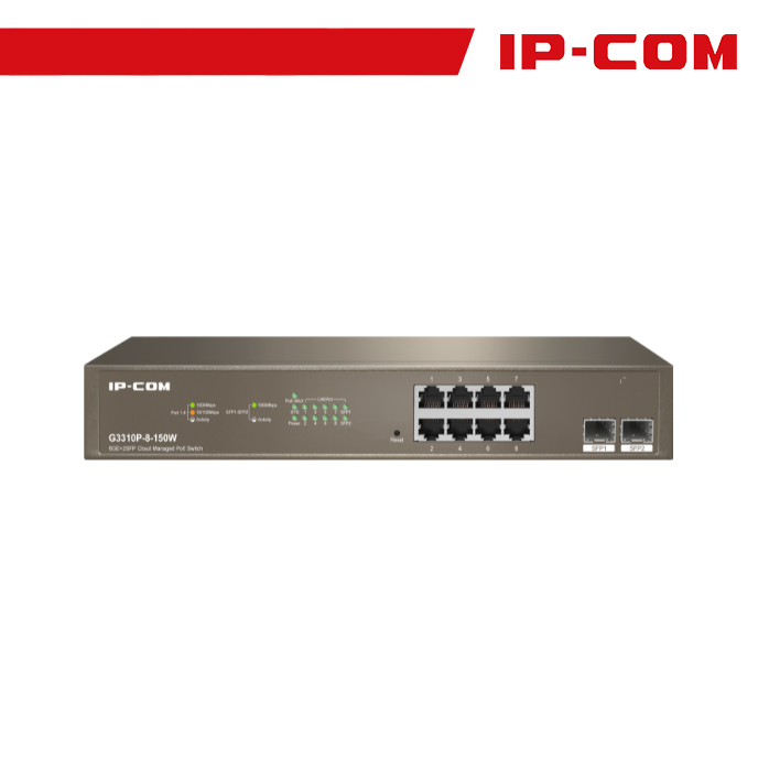 Switch PoE Cloud Managed IP-COM G3310P-8-150W 8 Porte GE 2SFP