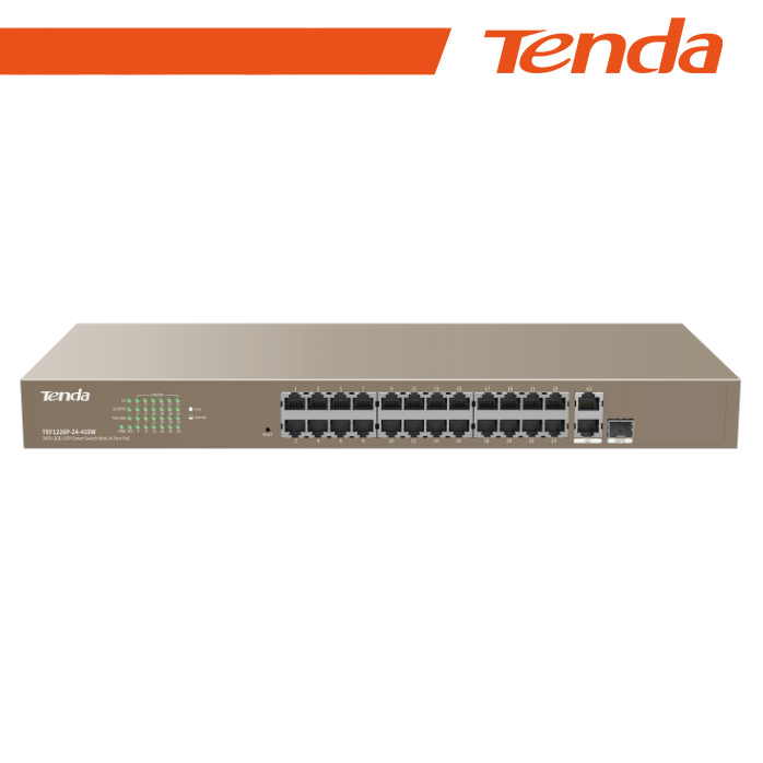 Switch PoE Web Smart Tenda TEF1226P-24-410W 24 Porte + 2GE