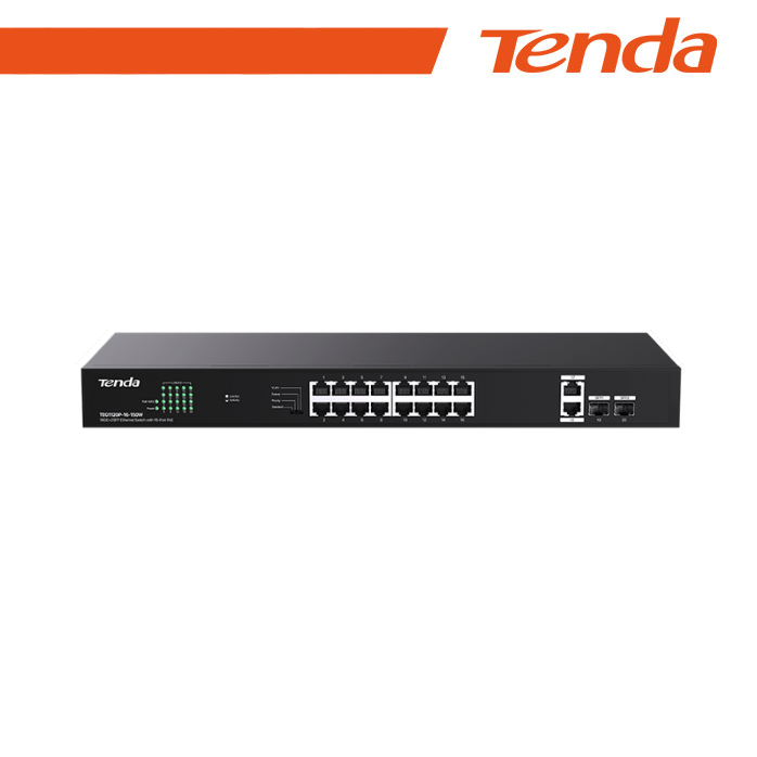 Switch PoE Gigabit 16 Porte + 2 SFP Tenda TEG1120P-16-150W