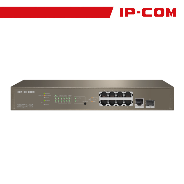 Switch PoE Layer 3 Managed IP-COM G5310P-8-150W 8 Porte Gigabit