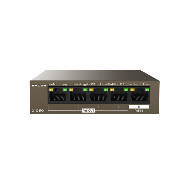 Switch PoE Passthrough Gigabit IP-COM G1105PD 5 Porte PD