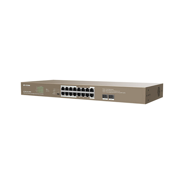 Switch PoE Gigabit Unmanaged 16 Porte + 2 SFP IP-COM G1118P 230W