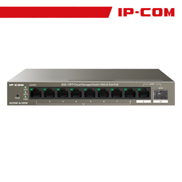 Switch PoE Gigabit 8 Porte Cloud Managed IP-COM G3210P con SFP