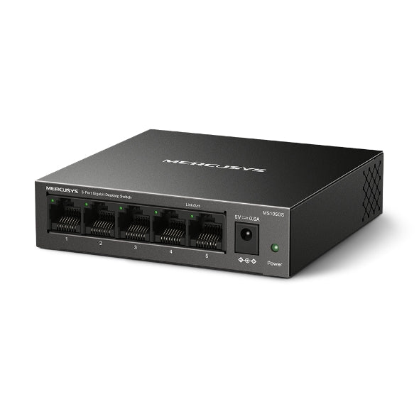 Switch Gigabit 5 Porte Mercusys MS105GS Desktop Case in Metallo