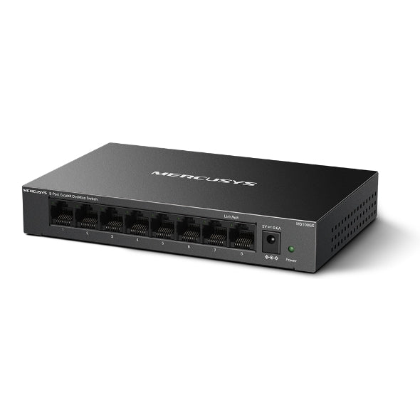Switch Gigabit 8 Porte Mercusys MS108GS Desktop Case in Metallo