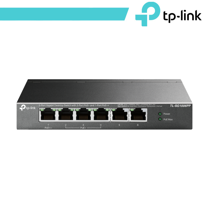 Switch Desktop Gigabit TP-Link TL-SG1006PP 6 Porte PoE+ e PoE++