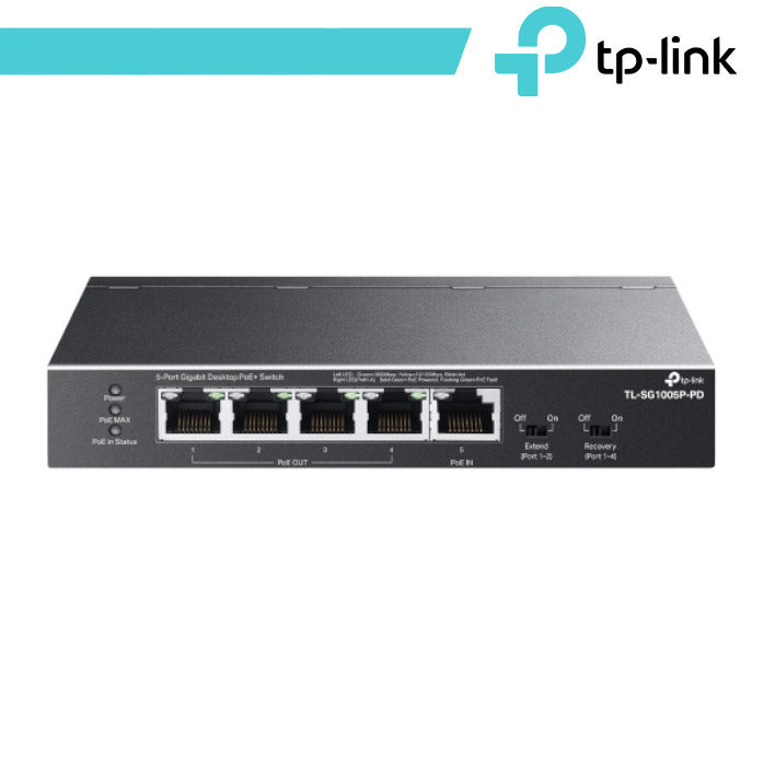 Switch Gigabit TP-Link TL-SG1005P-PD con PoE++ In e 4 PoE+ Out