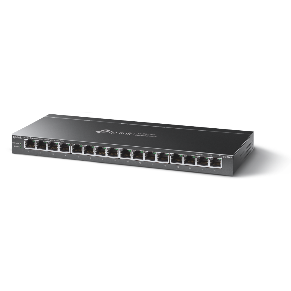 Switch Desktop Gigabit 16 Porte TP-Link TL-SG116P con PoE+