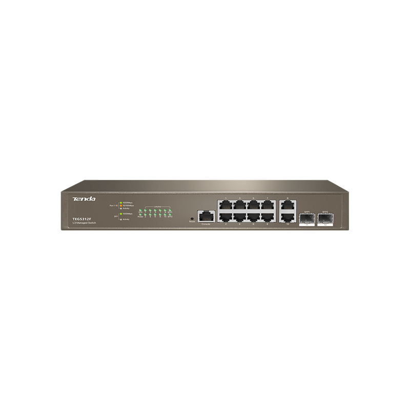 Switch Managed L3 10 Porte Gigabit + 2 SFP Tenda TEG5312F