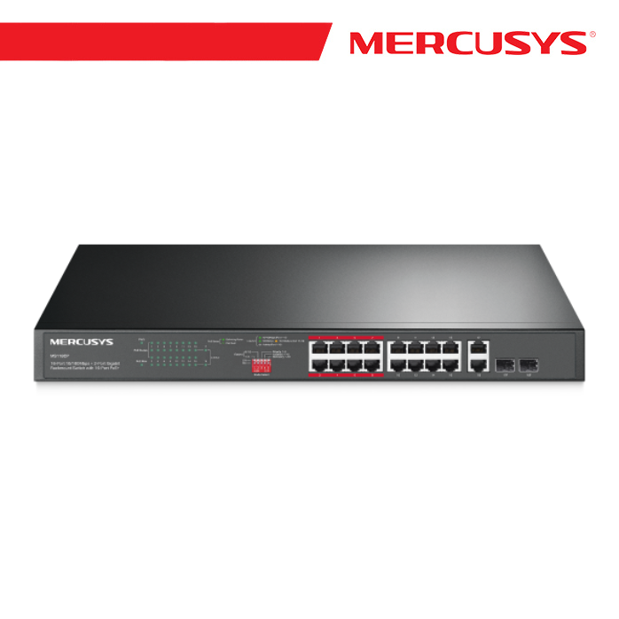 Switch PoE Mercusys MS118CP 16 Porte 10/100 + 2 Gigabit Rackmount